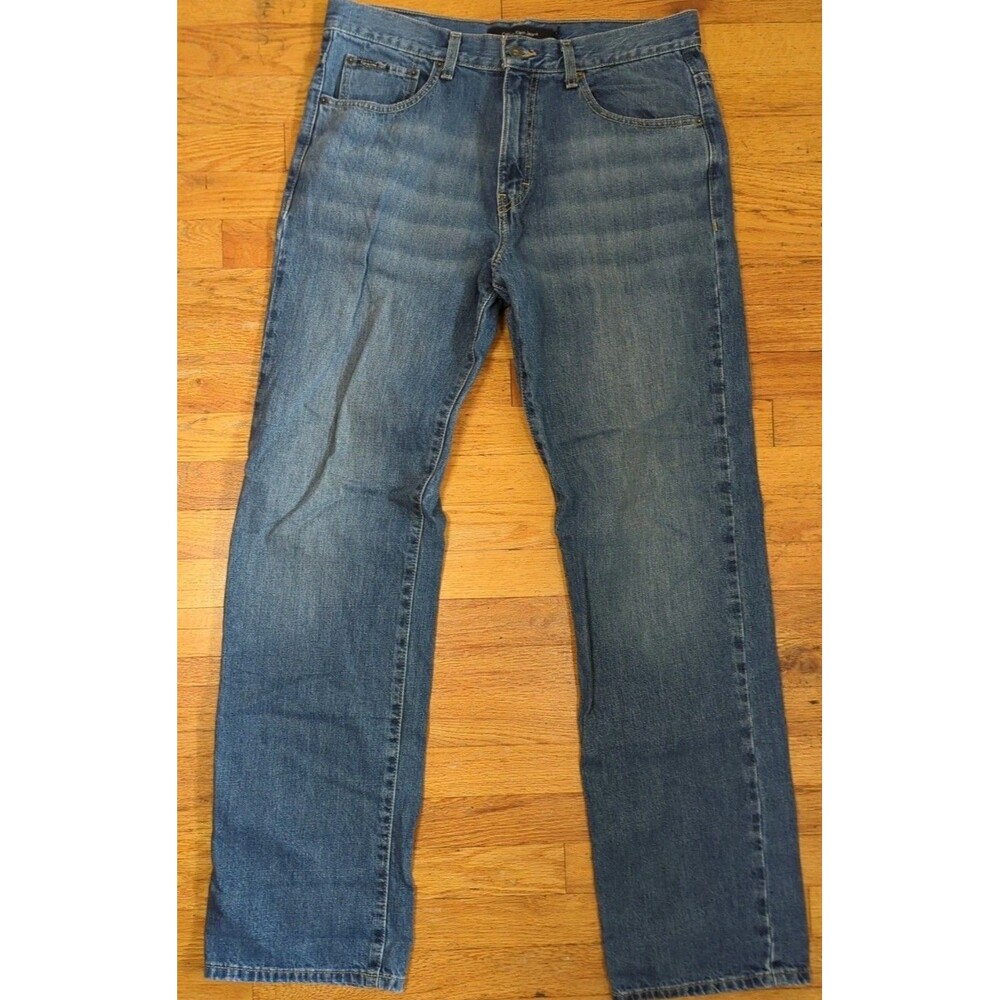 Vintage Calvin Klein Jeans Men's 34x35 Blue Cotton Relaxed Straight Baggy Denim
